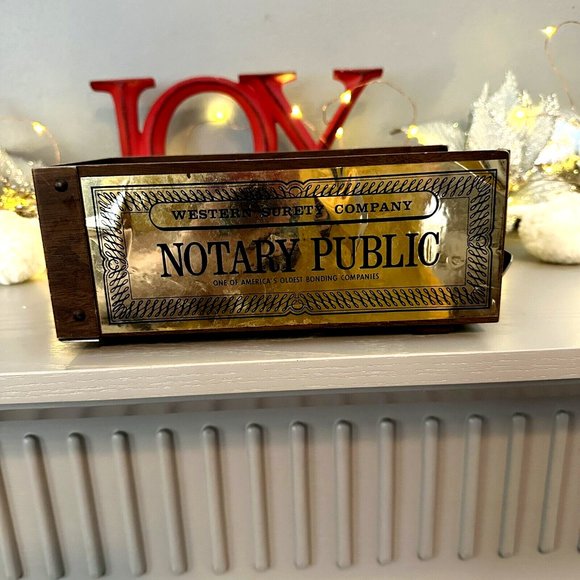 Other Vintage Western Surety Company Notary Public Metal Tray With